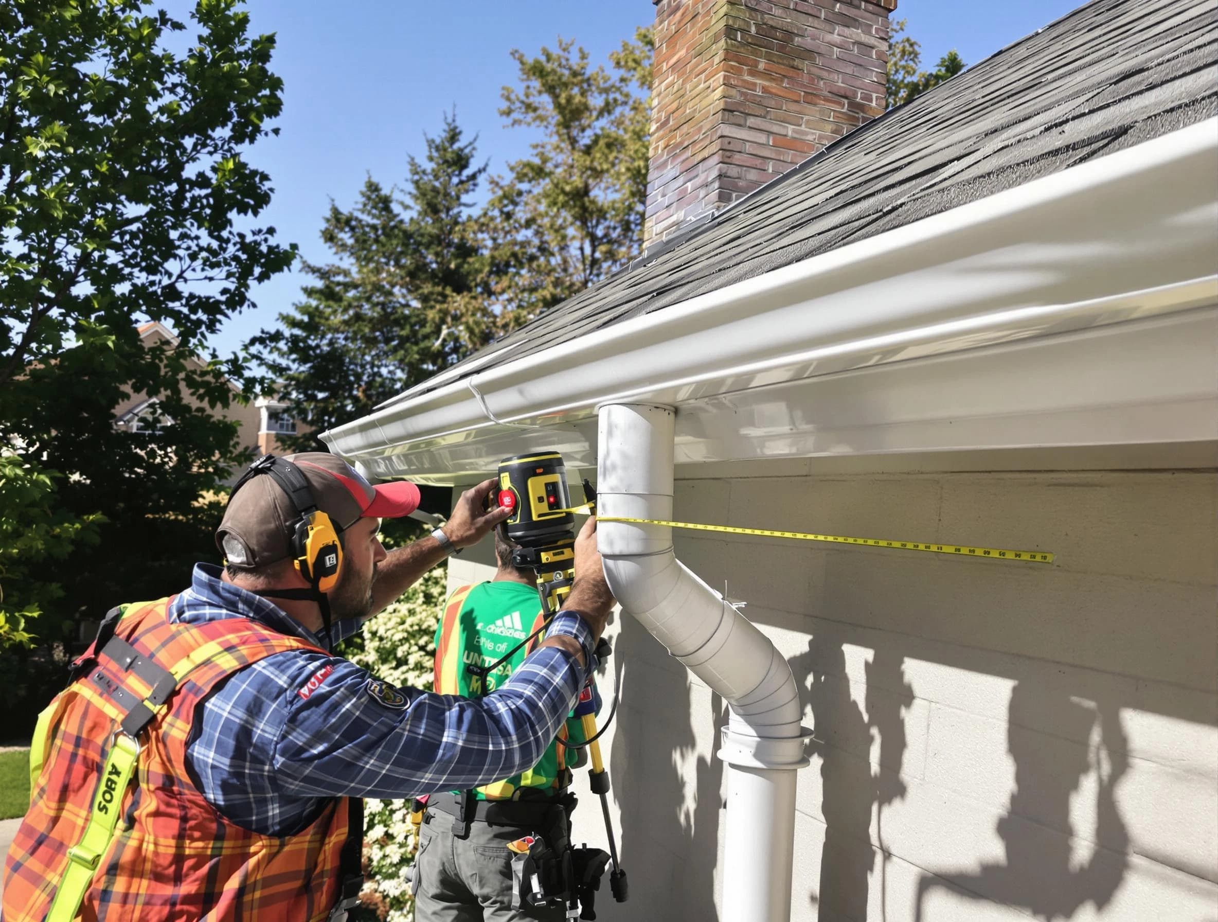 Maple Heights Roofing Company installing downspouts at a property in Maple Heights, OH